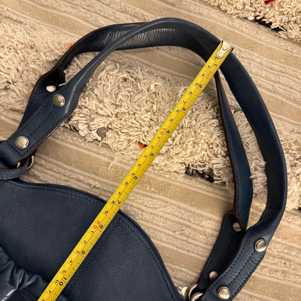 B. Makowsky Blue Leather Purse - Picture 7 of 14